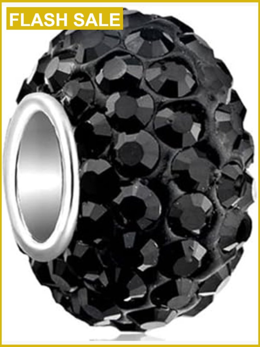 Black Sterling Silver Simulated Birthstone Charm for Bracelet Making